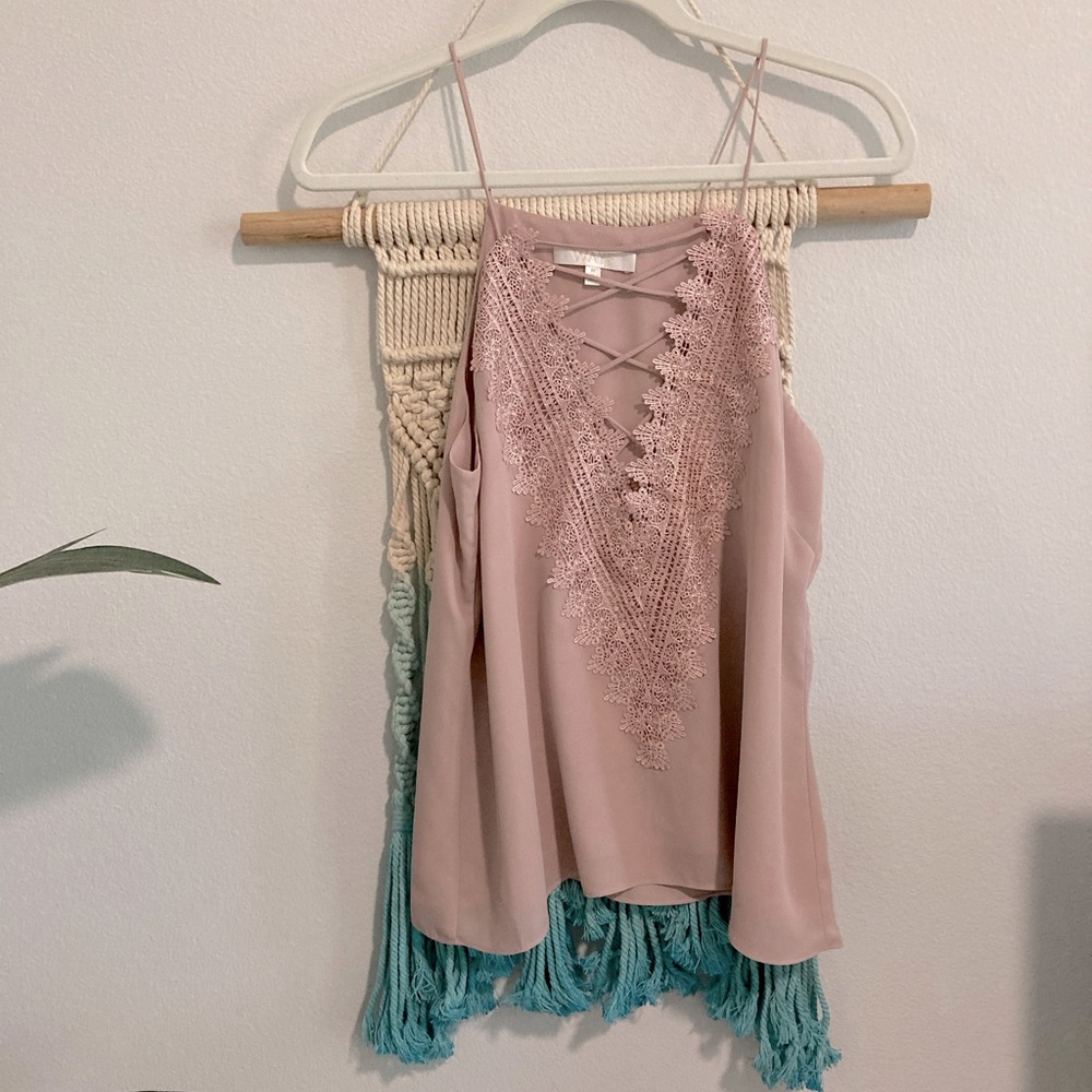 WAYF Posie Strappt Front Tank in Mauve Pink 💕